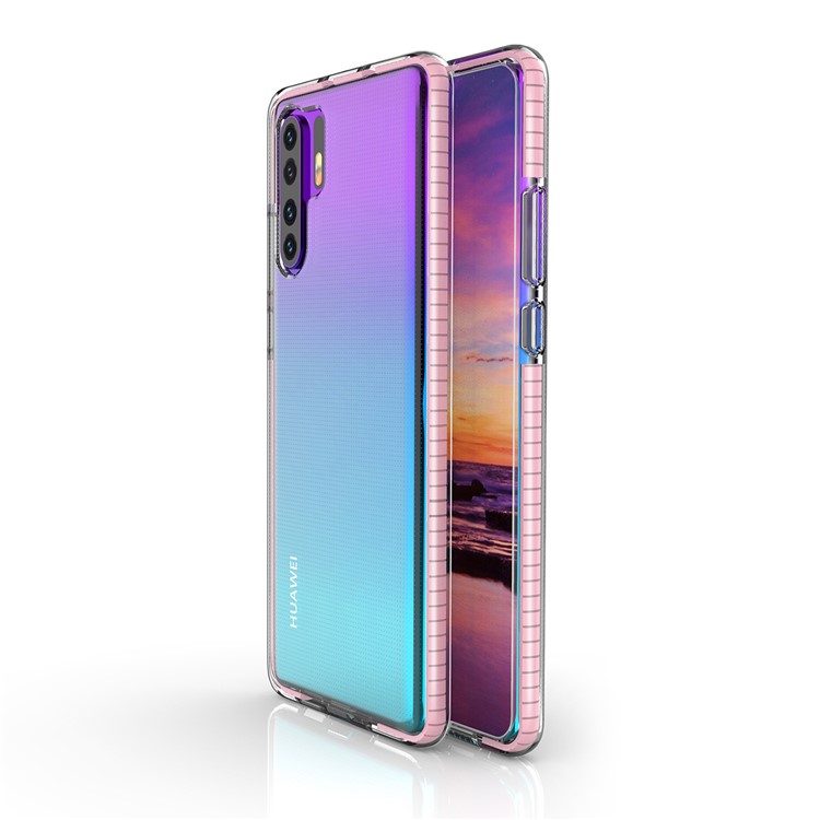 For Huawei P30 Pro Dual-color Shock-resistant TPE TPU Hybrid Phone Case - Pink-1