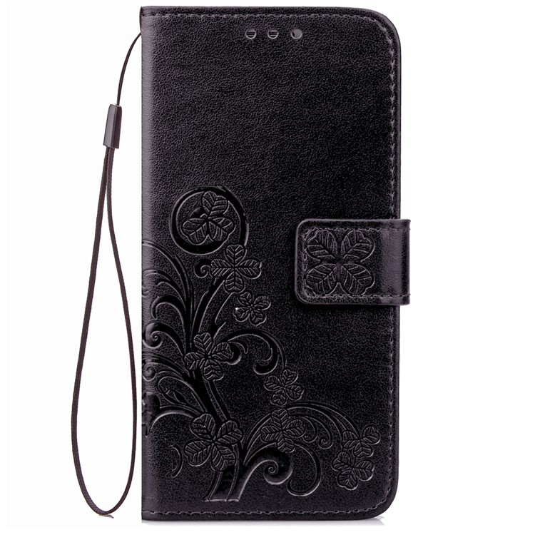 HAT PRINCE Imprinted Clover Leather Stand Wallet Cover for Huawei P20 Pro - Black-2