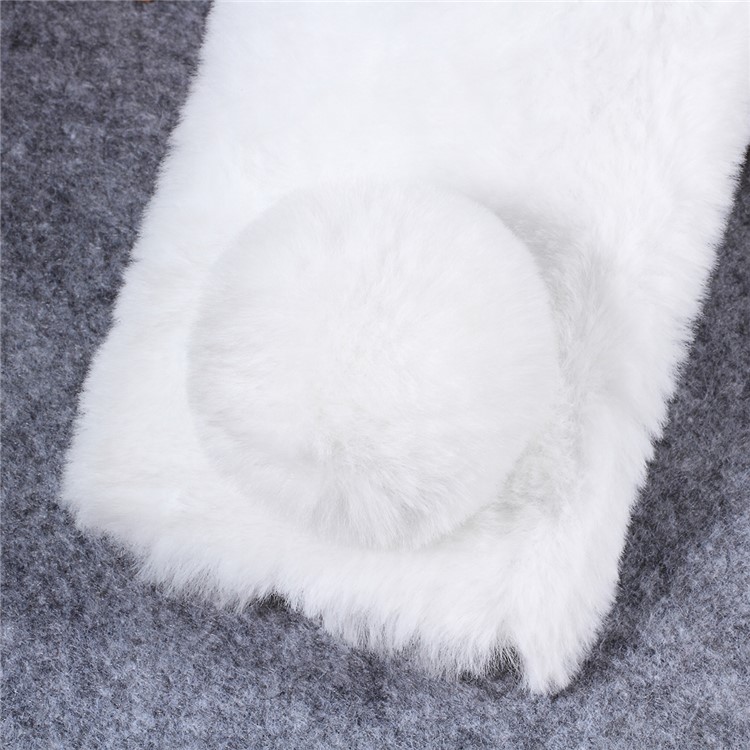 Rabbit Shape Fluffy Fur Coated Rhinestone TPU Case for Huawei P30 Pro - White-4