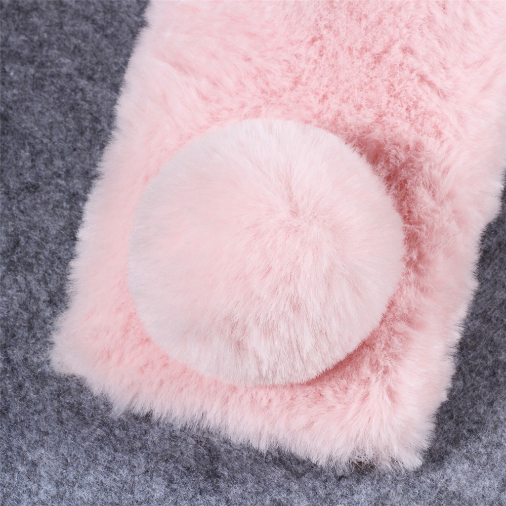Rabbit Shape Fluffy Fur Coated Rhinestone TPU Case for Huawei P30 Pro - Pink-4