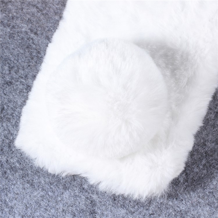 Rabbit Shape Fluffy Fur Coated Rhinestone TPU Case for Huawei P30 - White-4