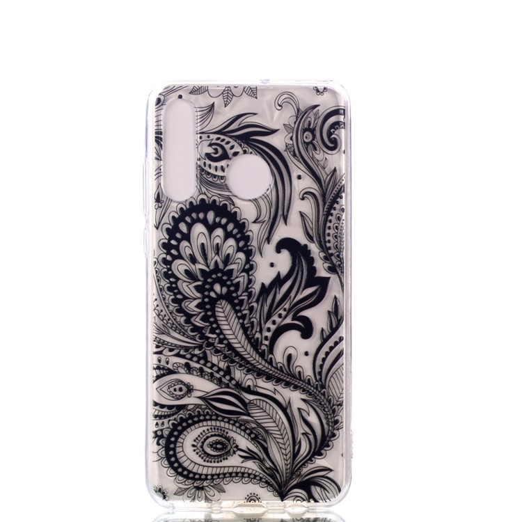 Embossed Pattern 3D Diamond Surface TPU Back Cover Case for Huawei P30 Lite - Paisley Pattern-2