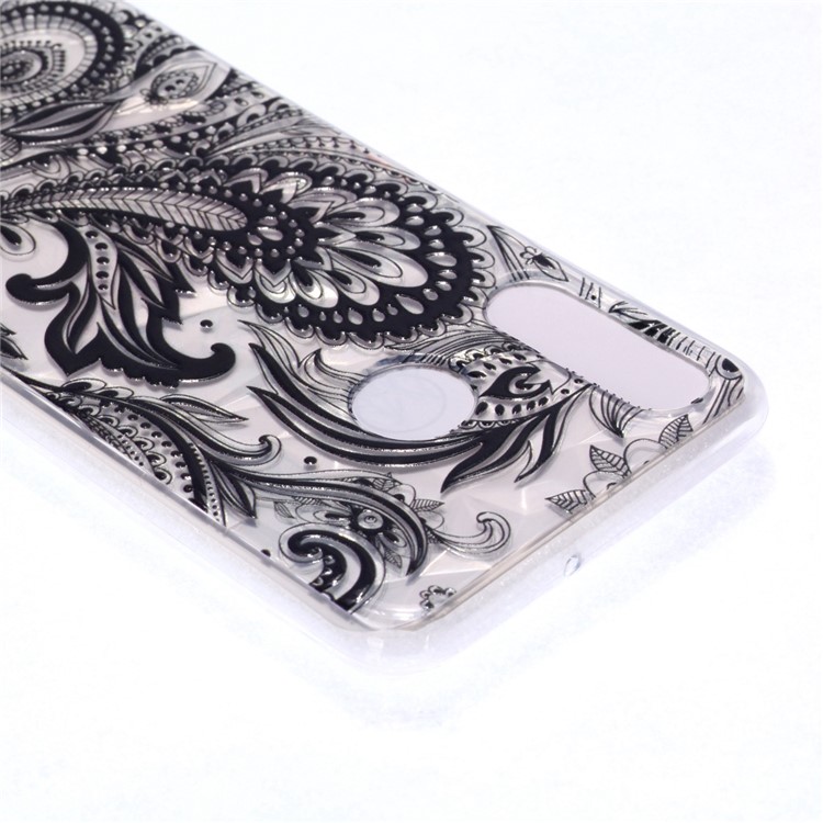 Embossed Pattern 3D Diamond Surface TPU Back Cover Case for Huawei P30 Lite - Paisley Pattern-4