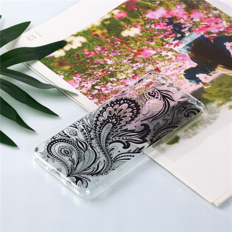 Embossed Pattern 3D Diamond Surface TPU Back Cover Case for Huawei P30 Lite - Paisley Pattern-6