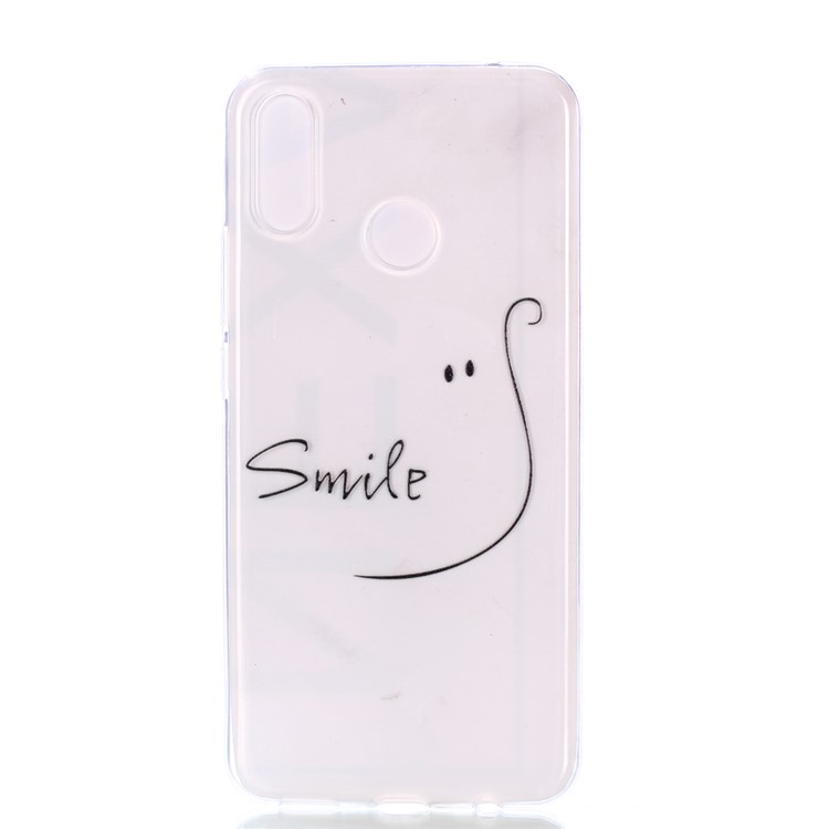 Pattern Printing Soft TPU Back Phone Case for Huawei P30 Lite/nova 4e/P30 Lite New Edition - Smile-2
