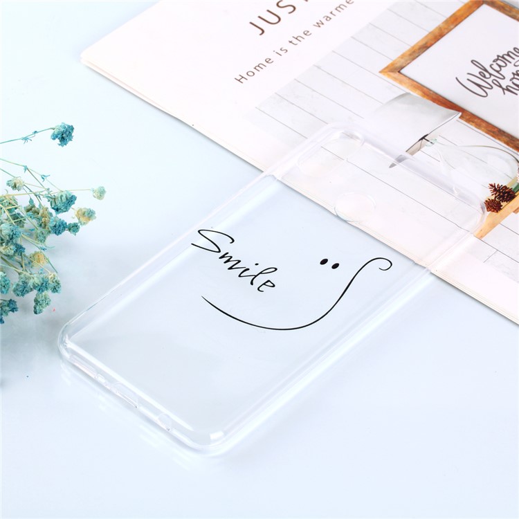 Pattern Printing Soft TPU Back Phone Case for Huawei P30 Lite/nova 4e/P30 Lite New Edition - Smile-6