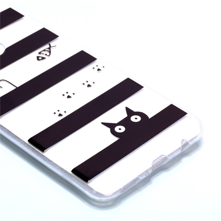 Pattern Printing Soft TPU Back Phone Case for Huawei P30 Lite - Fish and Cat-3