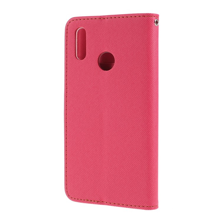 ROAR KOREA Twill Leather Wallet Protection Case for Huawei P Smart (2019) - Rose-2