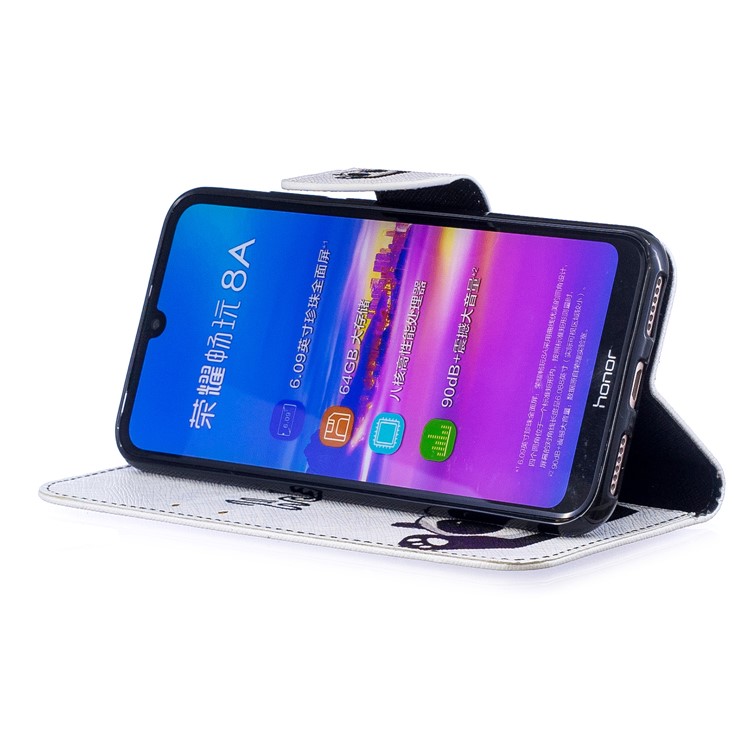 Pattern Printing Wallet Leather Stand Case for Huawei Honor 8A - Cute Panda-6