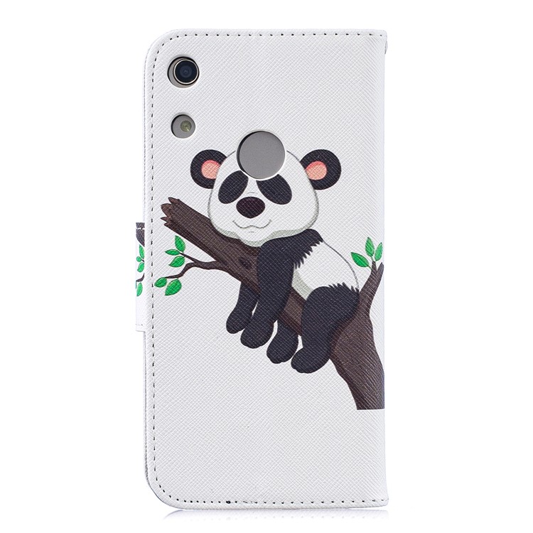 Pattern Printing Wallet Leather Stand Case for Huawei Honor 8A - Panda Climbing Tree-3