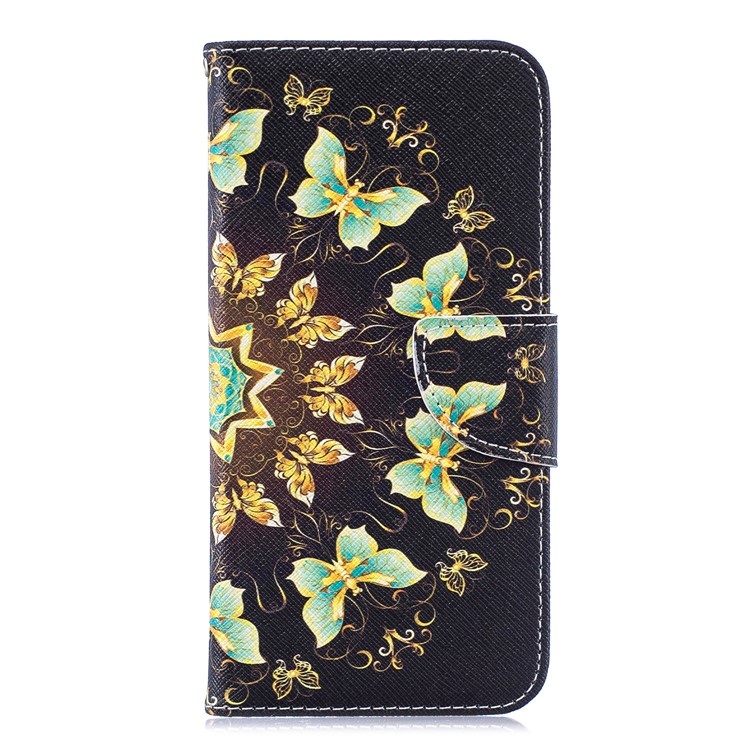 Pattern Printing Wallet Leather Stand Case for Huawei Honor 8A - Colorized Butterfly-2