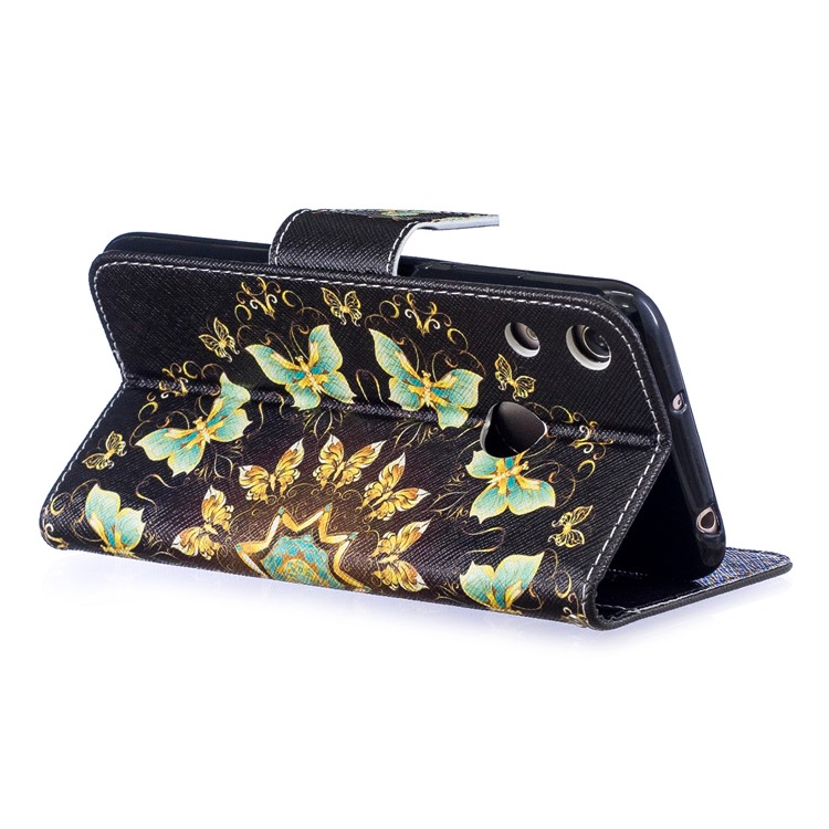 Pattern Printing Wallet Leather Stand Case for Huawei Honor 8A - Colorized Butterfly-5