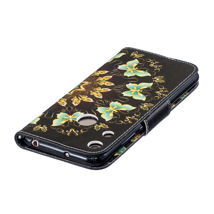 Pattern Printing Wallet Leather Stand Case for Huawei Honor 8A - Colorized Butterfly-8