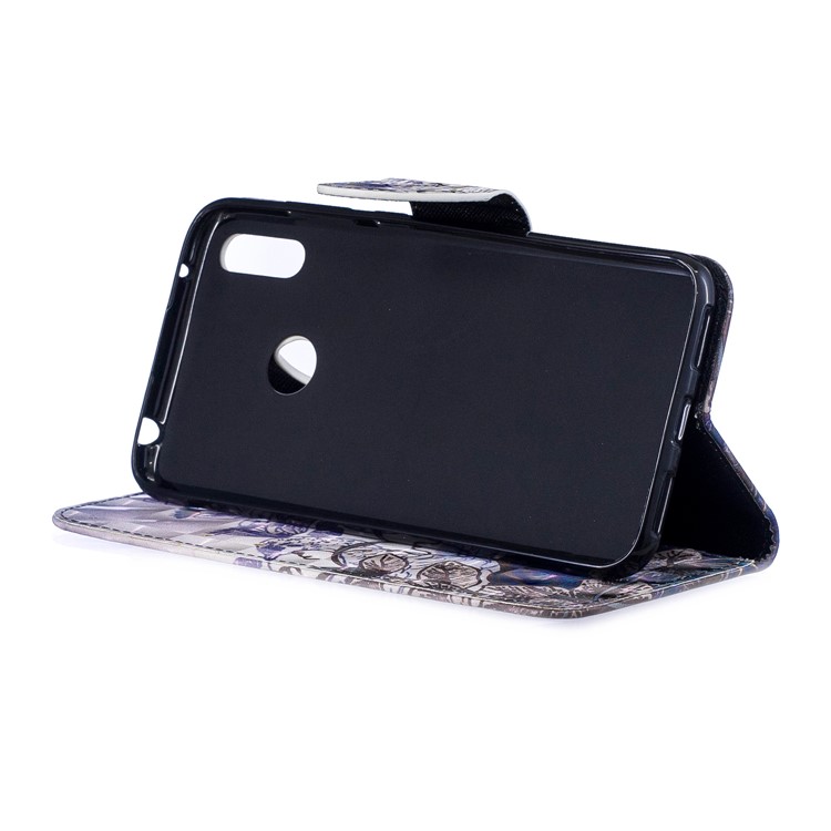 Pattern Printing Light Spot Decor Leather Wallet Case for Huawei Y7 (2019) - Peacock-6