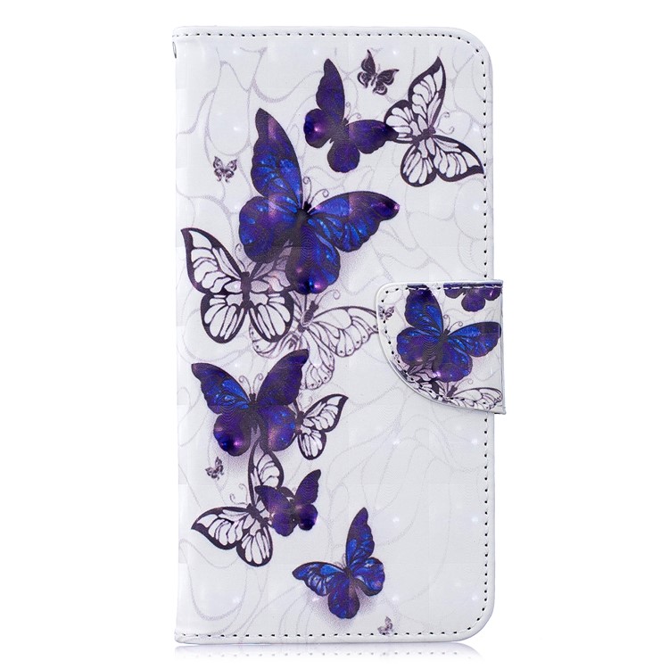 Pattern Printing Light Spot Decor Leather Wallet Case for Huawei Y7 (2019) - Beautiful Butterfly-2