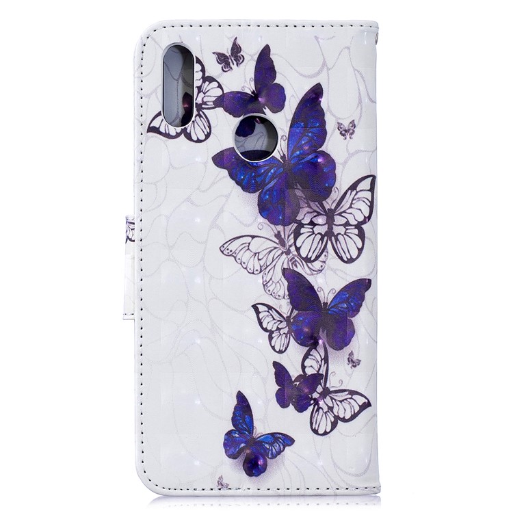 Pattern Printing Light Spot Decor Leather Wallet Case for Huawei Y7 (2019) - Beautiful Butterfly-3