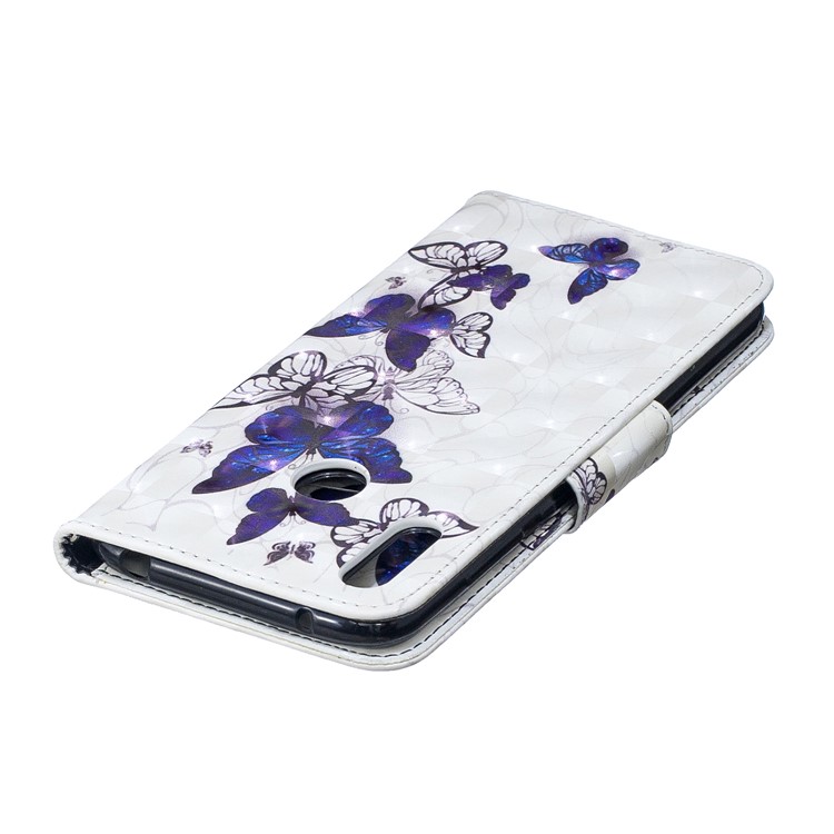 Pattern Printing Light Spot Decor Leather Wallet Case for Huawei Y7 (2019) - Beautiful Butterfly-8