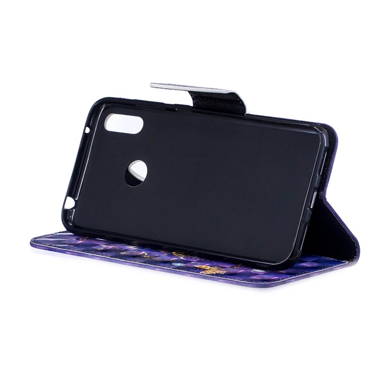 Pattern Printing Light Spot Decor Leather Wallet Case for Huawei Y7 (2019) - Vivid Butterfly-6