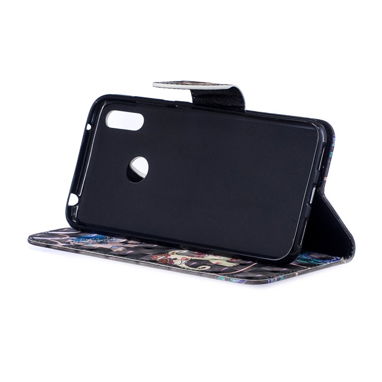 Pattern Printing Light Spot Decor Leather Wallet Case for Huawei Y7 (2019) - Elephant-6