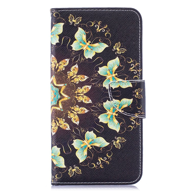 Pattern Printing Wallet Leather Stand Case for Huawei Y7 (2019) - Colorized Butterfly-2