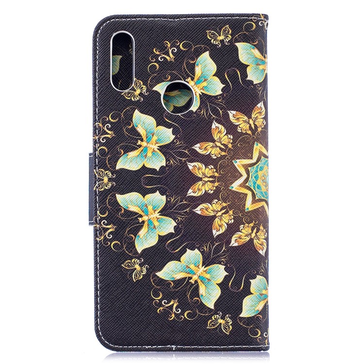 Pattern Printing Wallet Leather Stand Case for Huawei Y7 (2019) - Colorized Butterfly-3