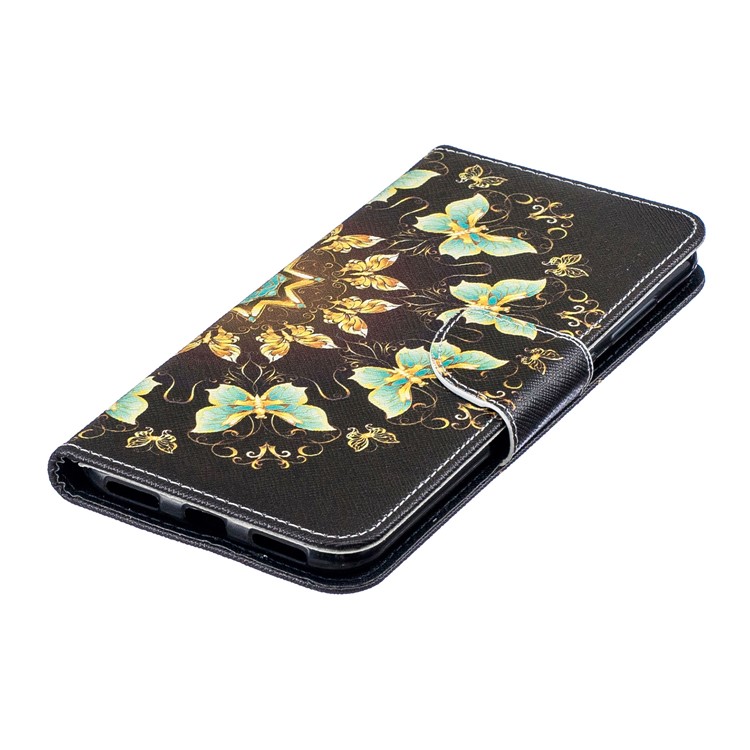 Pattern Printing Wallet Leather Stand Case for Huawei Y7 (2019) - Colorized Butterfly-7