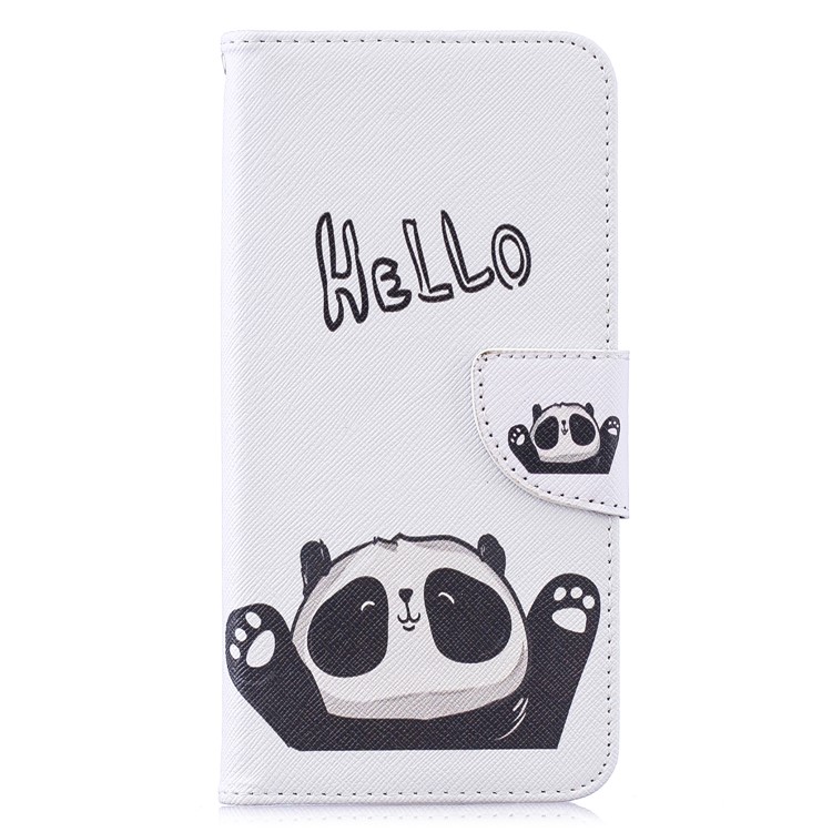 Pattern Printing Wallet Leather Stand Case for Huawei Y7 (2019) - Cute Panda-2