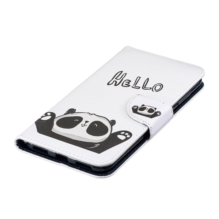 Pattern Printing Wallet Leather Stand Case for Huawei Y7 (2019) - Cute Panda-7