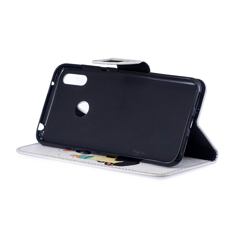 Pattern Printing Wallet Leather Stand Case for Huawei Y7 (2019) - Panda Holding a Bottle-6