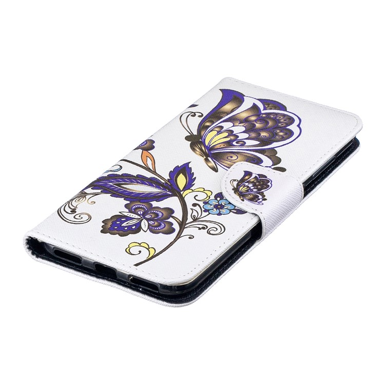 Modèle Impression de Portefeuille Case de Support en Cuir Pour Huawei Y7 (2019) - Motif de Papillon