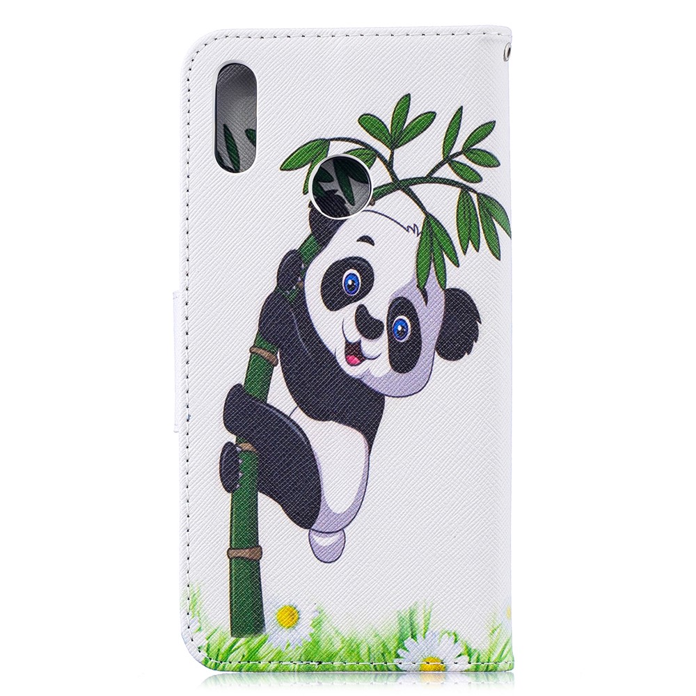 Pattern Printing Leather Wallet Case for Huawei Y7 (2019) - Panda Pattern-3