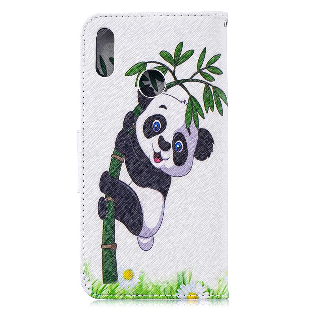 Padrão Printing Leather Wallet Case Para Huawei Y7 (2019) - Padrão Panda-3