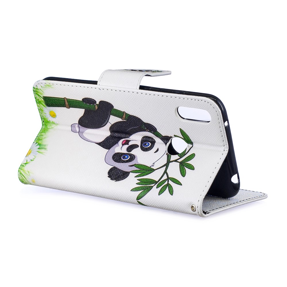 Pattern Printing Leather Wallet Case for Huawei Y7 (2019) - Panda Pattern-5