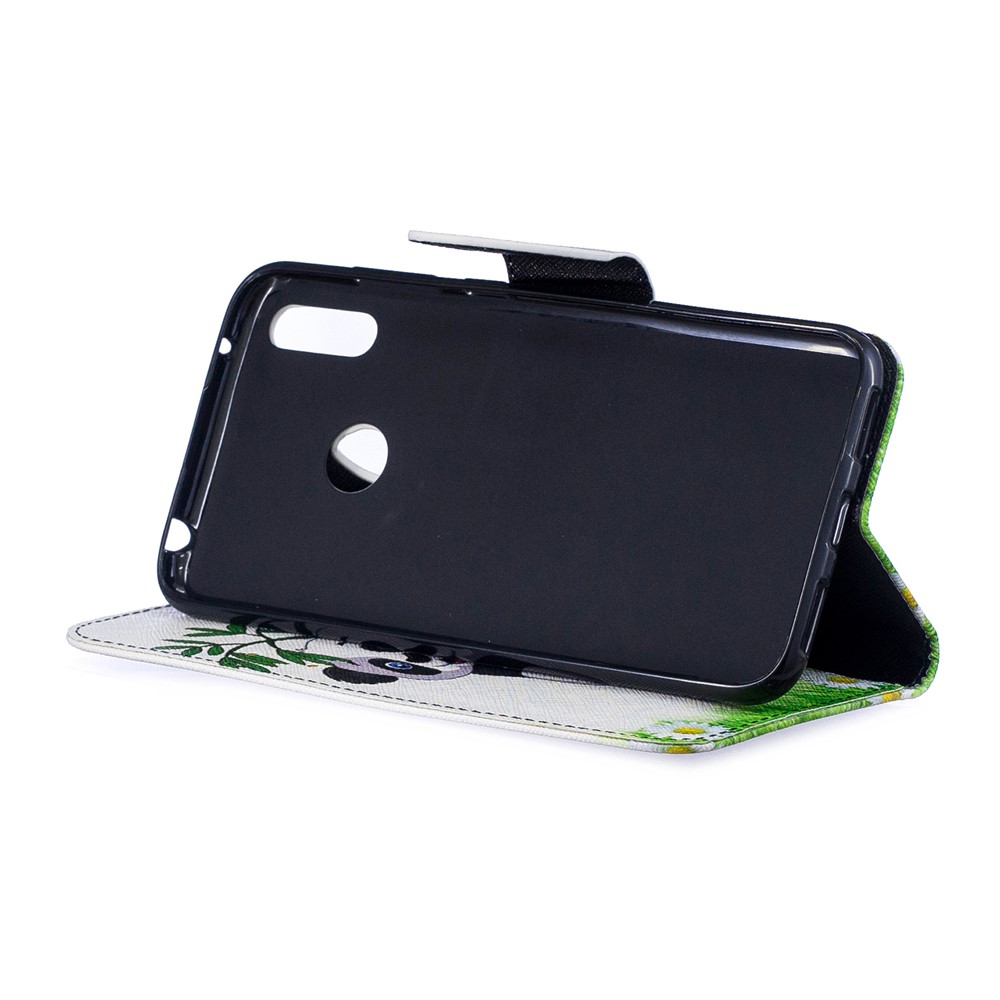Pattern Printing Leather Wallet Case for Huawei Y7 (2019) - Panda Pattern-6