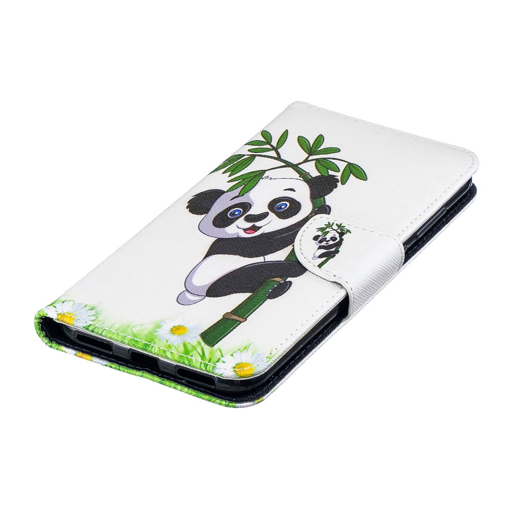 Padrão Printing Leather Wallet Case Para Huawei Y7 (2019) - Padrão Panda-7