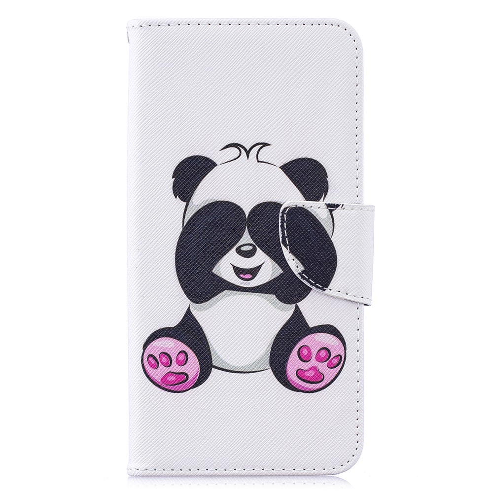 Pattern Printing Leather Wallet Case for Huawei Y7 (2019) - Cute Panda-2
