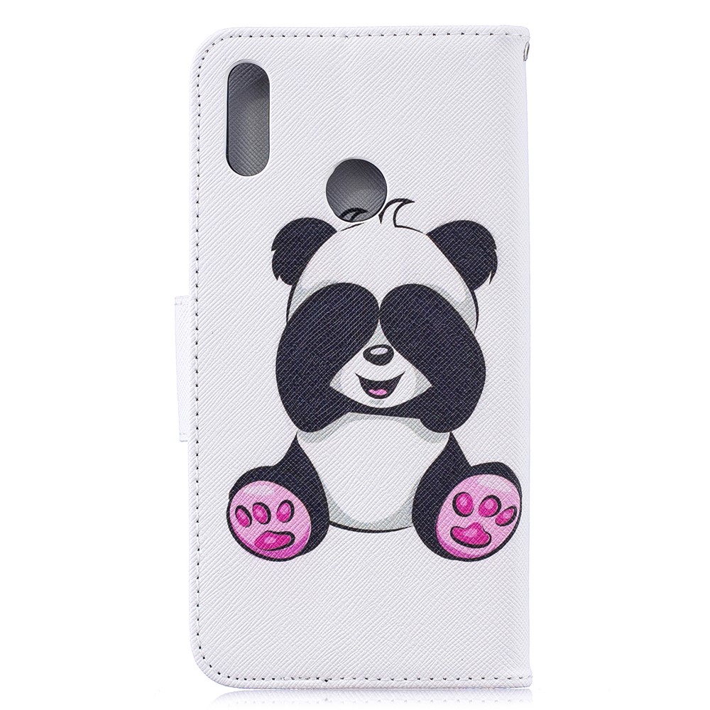 Pattern Printing Leather Wallet Case for Huawei Y7 (2019) - Cute Panda-3