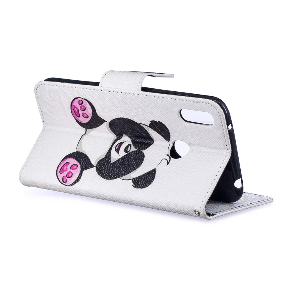 Pattern Printing Leather Wallet Case for Huawei Y7 (2019) - Cute Panda-5