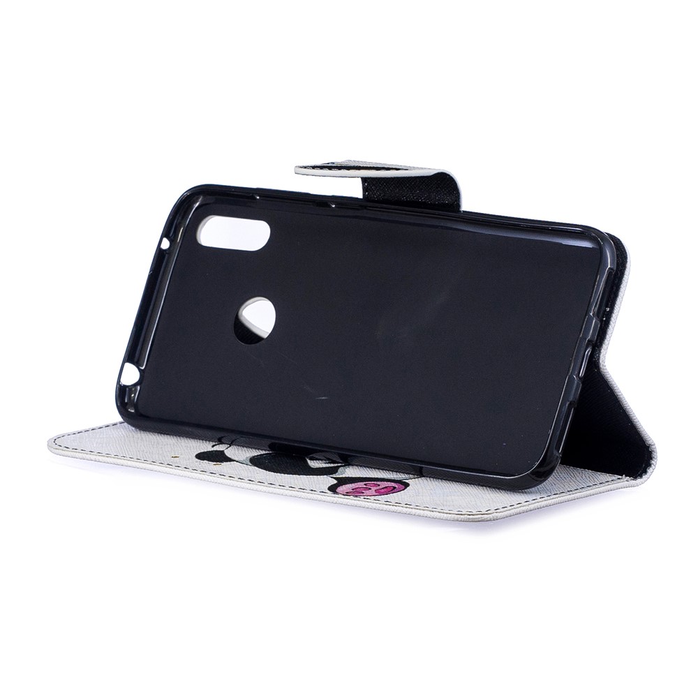 Pattern Printing Leather Wallet Case for Huawei Y7 (2019) - Cute Panda-6