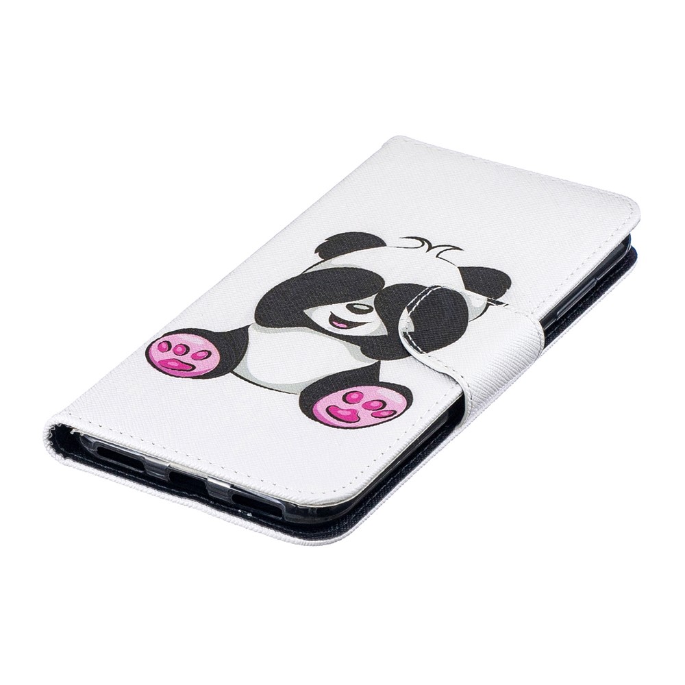 Pattern Printing Leather Wallet Case for Huawei Y7 (2019) - Cute Panda-7