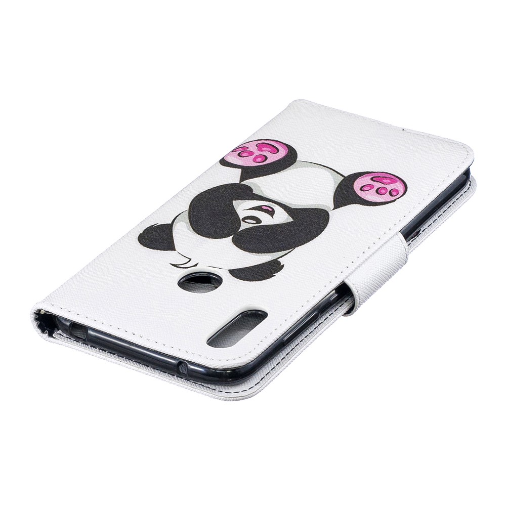 Pattern Printing Leather Wallet Case for Huawei Y7 (2019) - Cute Panda-8
