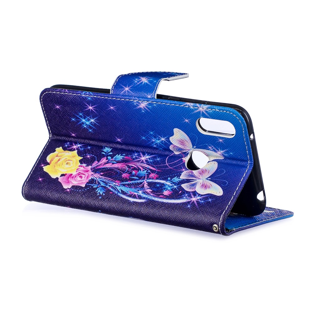 Pattern Printing Leather Wallet Case for Huawei Y7 (2019) - Elegant Butterflies-5