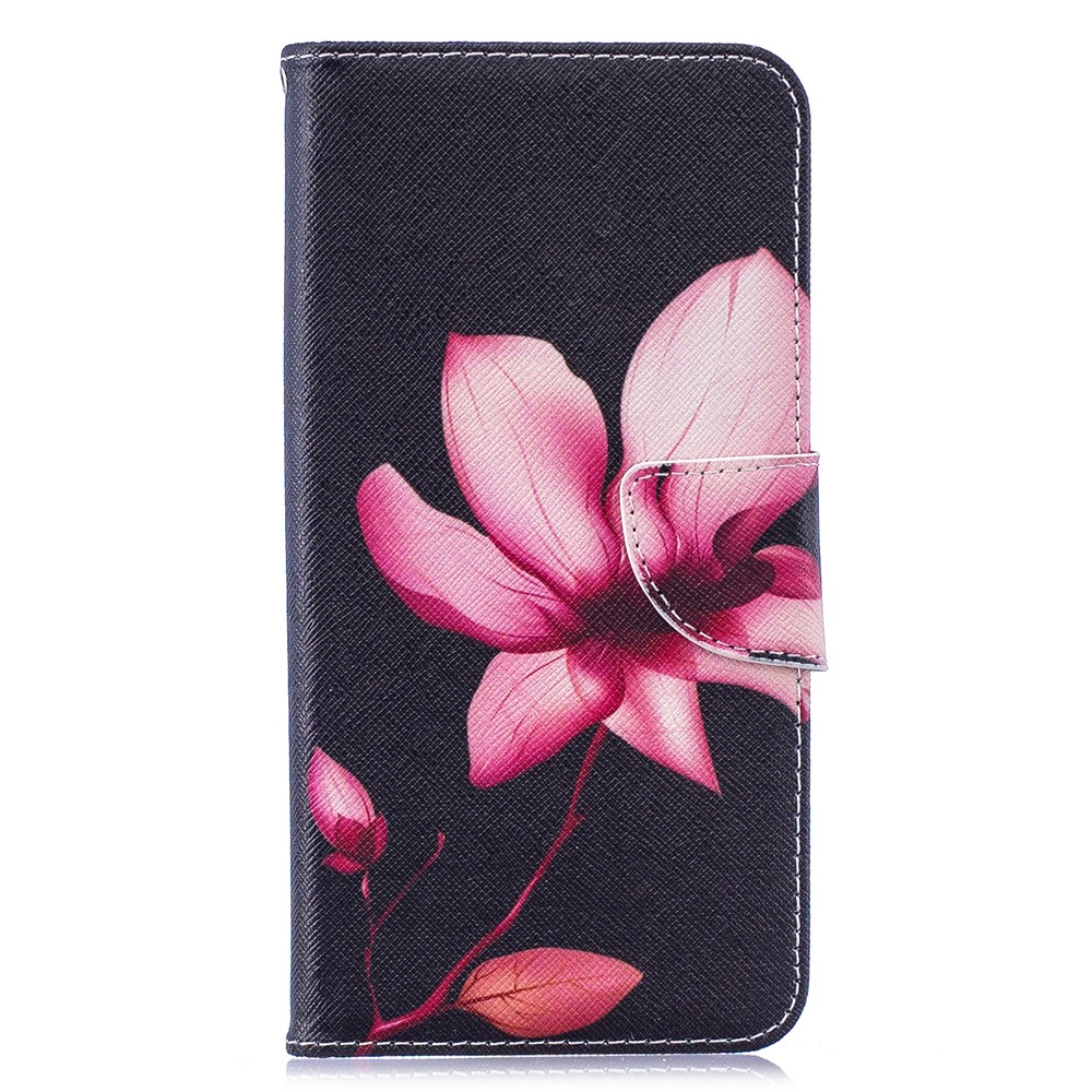 Шаблон Для Печати Кожаный Чехол Для Кошелька Huawei Y7 (2019) - Цветочный Узор-2