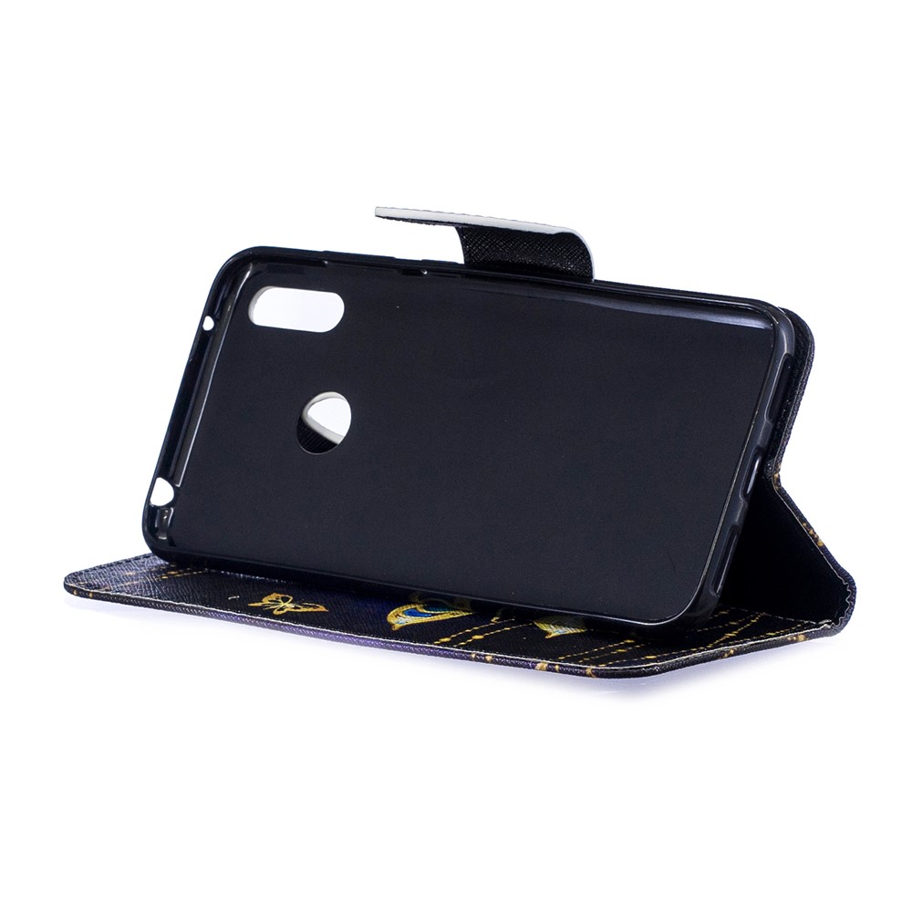 Pattern Printing Leather Wallet Case for Huawei Y7 (2019) - Colorized Butterfly-6