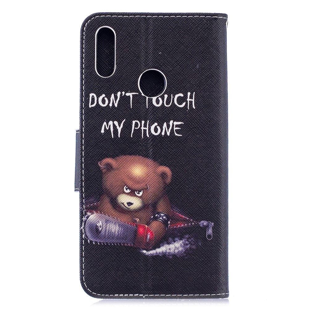 Padrão De Impressão PU Carteira De Couro Carteira De Telefone Para Huawei Y7 (2019) - Urso E Seus Avisos-3