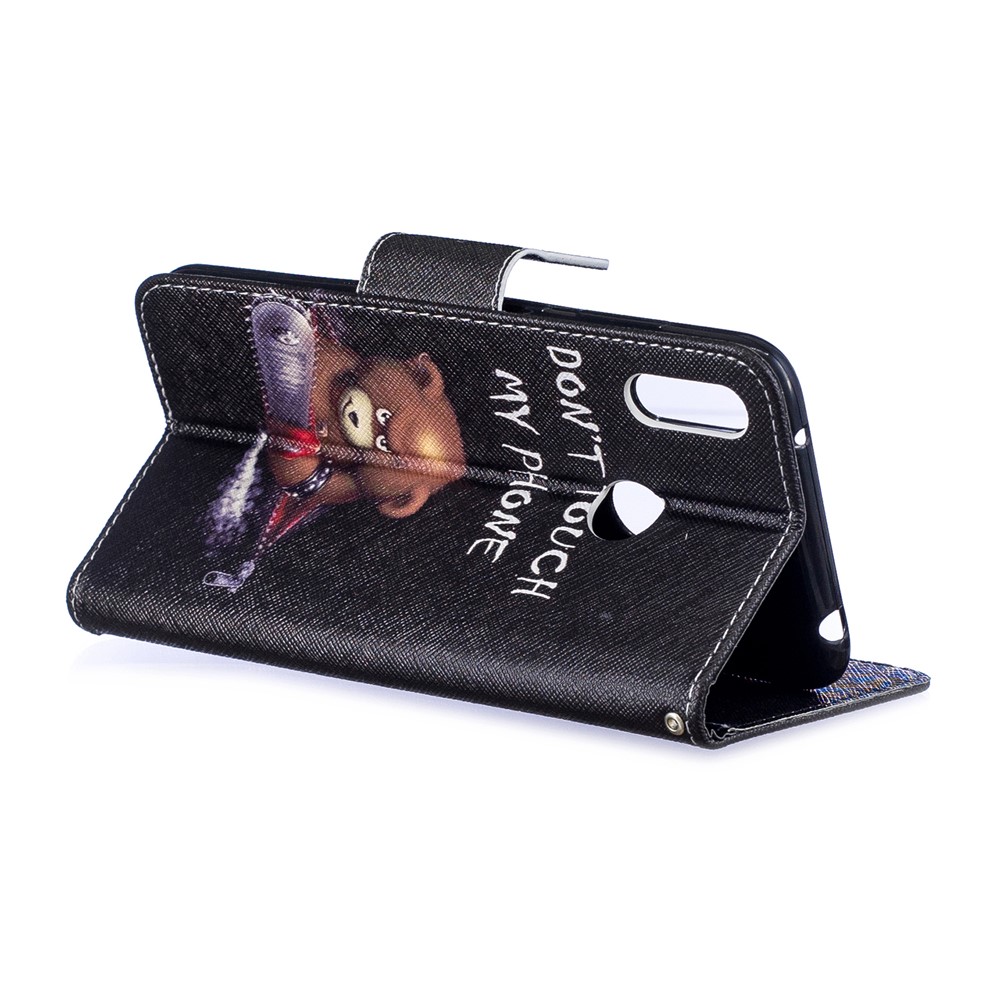 Padrão De Impressão PU Carteira De Couro Carteira De Telefone Para Huawei Y7 (2019) - Urso E Seus Avisos-5