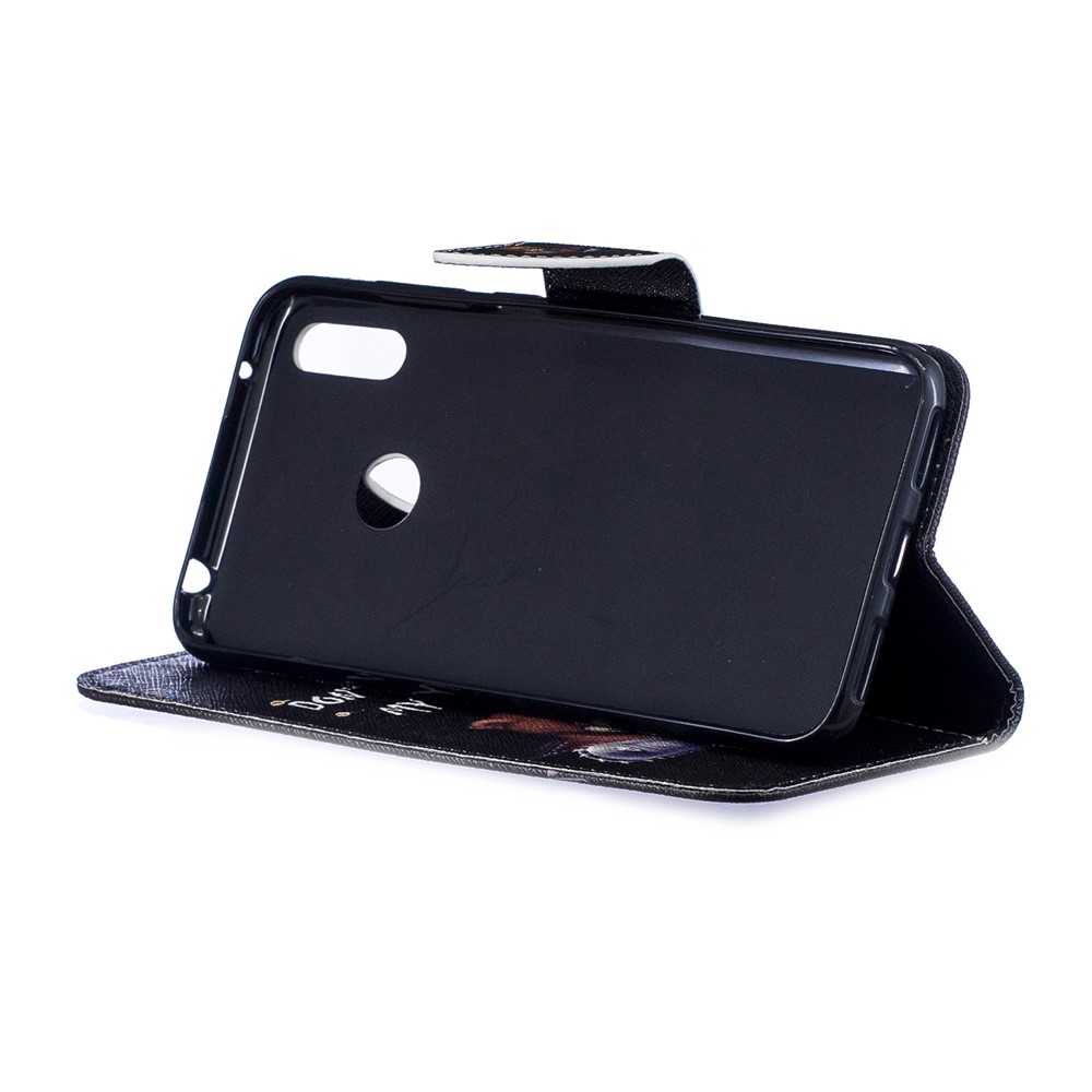 Padrão De Impressão PU Carteira De Couro Carteira De Telefone Para Huawei Y7 (2019) - Urso E Seus Avisos-6