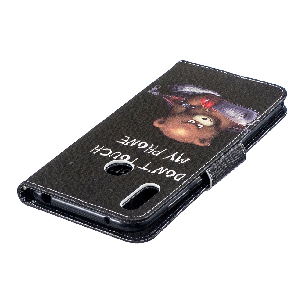 Padrão De Impressão PU Carteira De Couro Carteira De Telefone Para Huawei Y7 (2019) - Urso E Seus Avisos-8