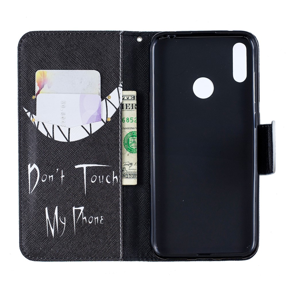 Pattern Printing PU Leather Wallet Phone Case for Huawei Y7 (2019) - Do not Touch My Phone-4