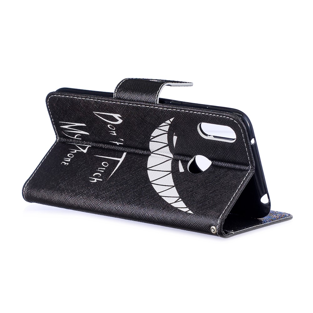 Pattern Printing PU Leather Wallet Phone Case for Huawei Y7 (2019) - Do not Touch My Phone-5